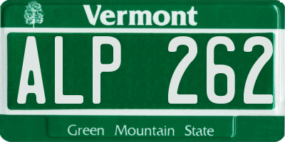 VT license plate ALP262