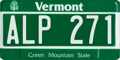 VT license plate ALP271
