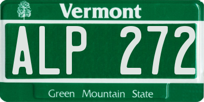 VT license plate ALP272