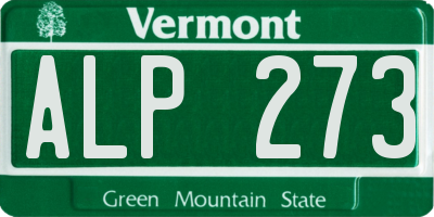 VT license plate ALP273
