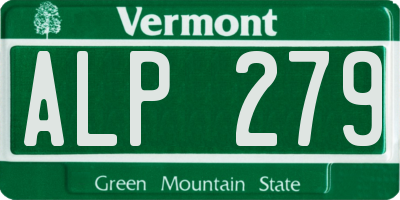 VT license plate ALP279