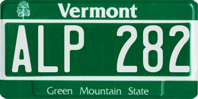 VT license plate ALP282