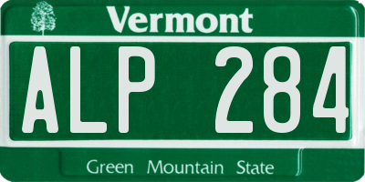 VT license plate ALP284
