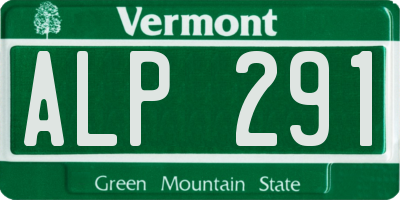 VT license plate ALP291