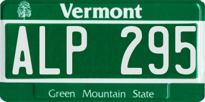 VT license plate ALP295