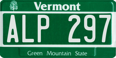 VT license plate ALP297