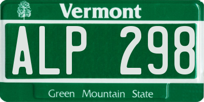 VT license plate ALP298