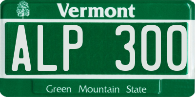 VT license plate ALP300