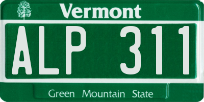 VT license plate ALP311