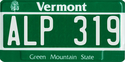 VT license plate ALP319