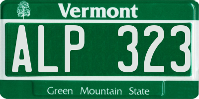 VT license plate ALP323