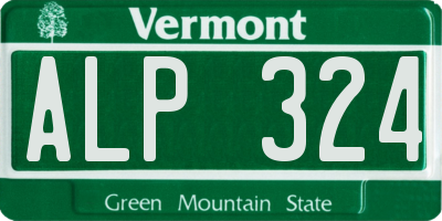 VT license plate ALP324