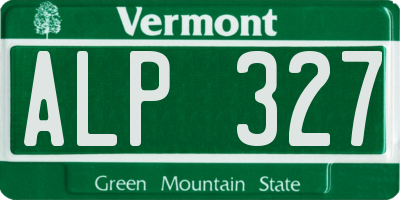 VT license plate ALP327