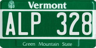 VT license plate ALP328