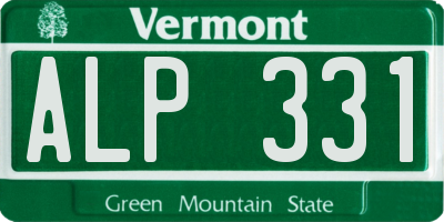 VT license plate ALP331