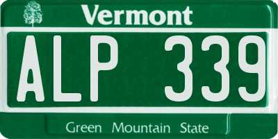 VT license plate ALP339