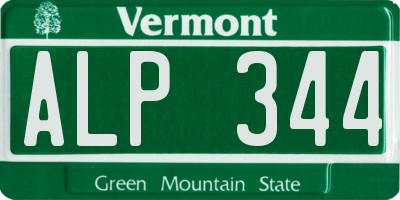 VT license plate ALP344