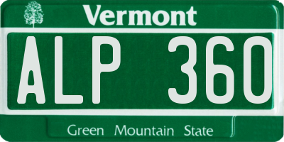 VT license plate ALP360