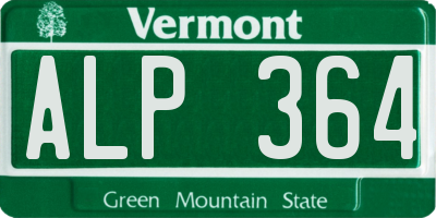 VT license plate ALP364