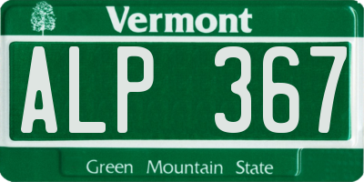 VT license plate ALP367