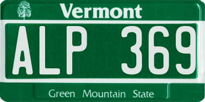 VT license plate ALP369