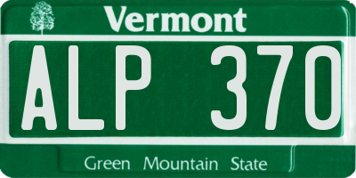 VT license plate ALP370