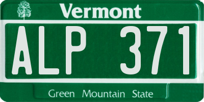 VT license plate ALP371