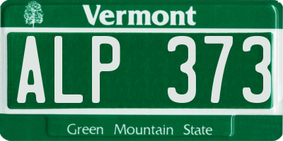 VT license plate ALP373