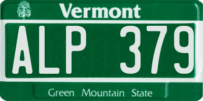 VT license plate ALP379