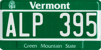VT license plate ALP395