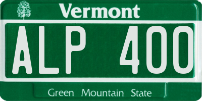 VT license plate ALP400