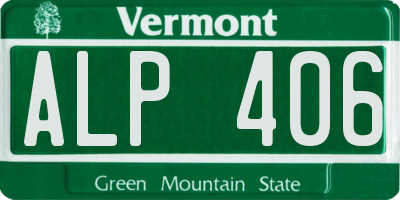 VT license plate ALP406