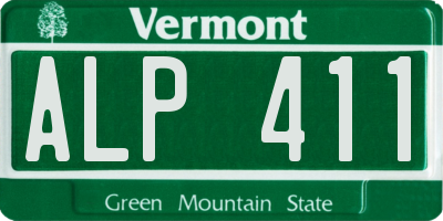 VT license plate ALP411