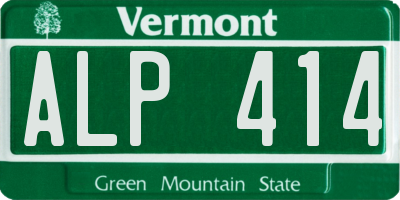 VT license plate ALP414