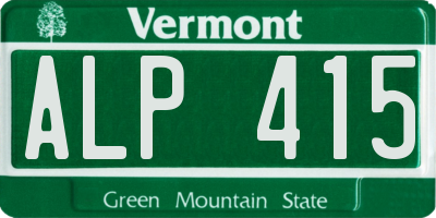 VT license plate ALP415