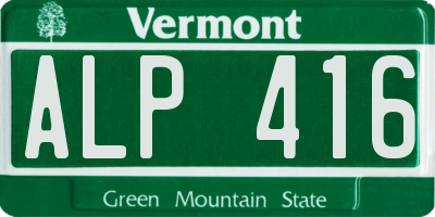 VT license plate ALP416