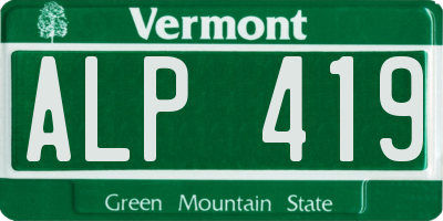 VT license plate ALP419