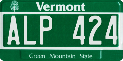 VT license plate ALP424