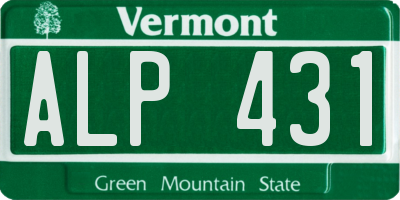VT license plate ALP431