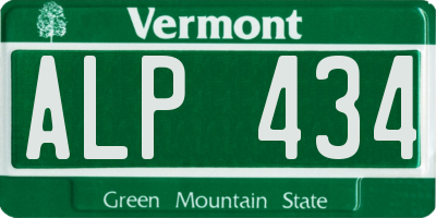 VT license plate ALP434