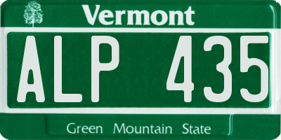 VT license plate ALP435