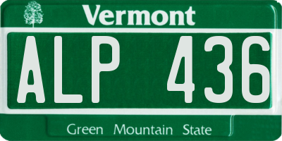 VT license plate ALP436