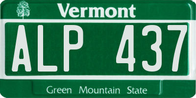 VT license plate ALP437