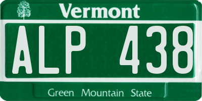 VT license plate ALP438