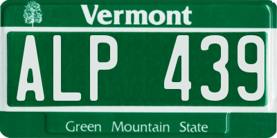 VT license plate ALP439