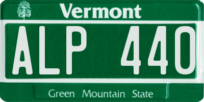 VT license plate ALP440