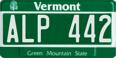 VT license plate ALP442