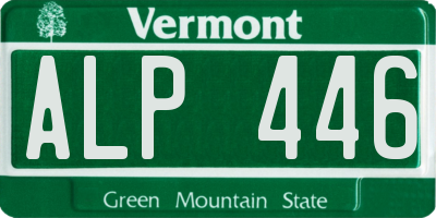 VT license plate ALP446