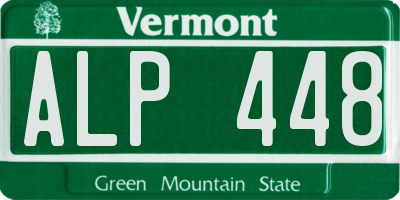 VT license plate ALP448