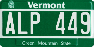 VT license plate ALP449